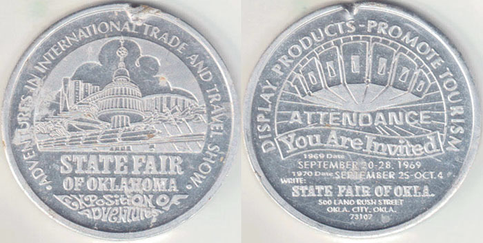 1969 USA Oklahoma Statefair Medallion A003872